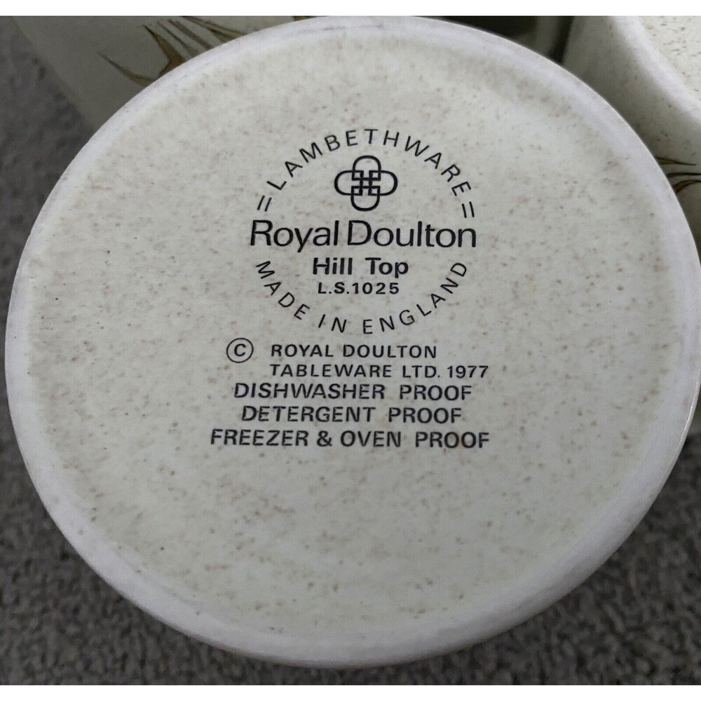1970's Vtg Royal Doulton Hill Top Coffee Tea Mug Cup Lambetware England Set of 5 - Picture 7 of 7